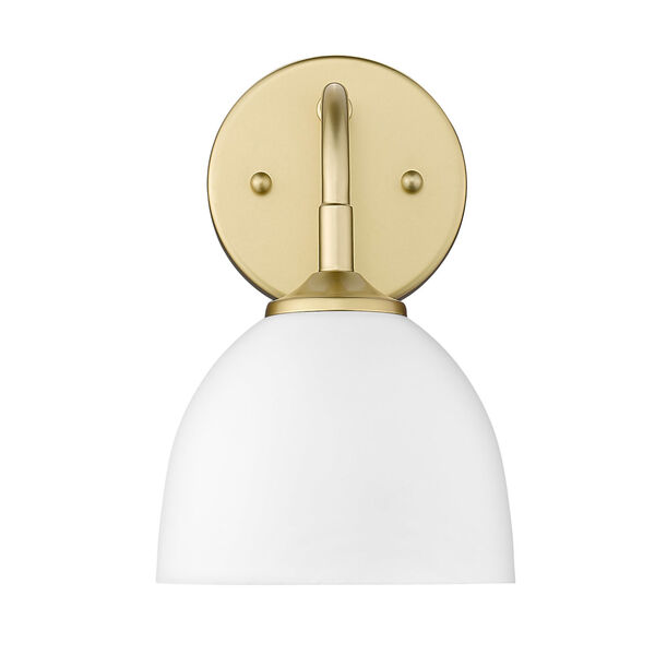 Zoey Olympic Gold and Matte White One-Light Wall Sconce, image 2